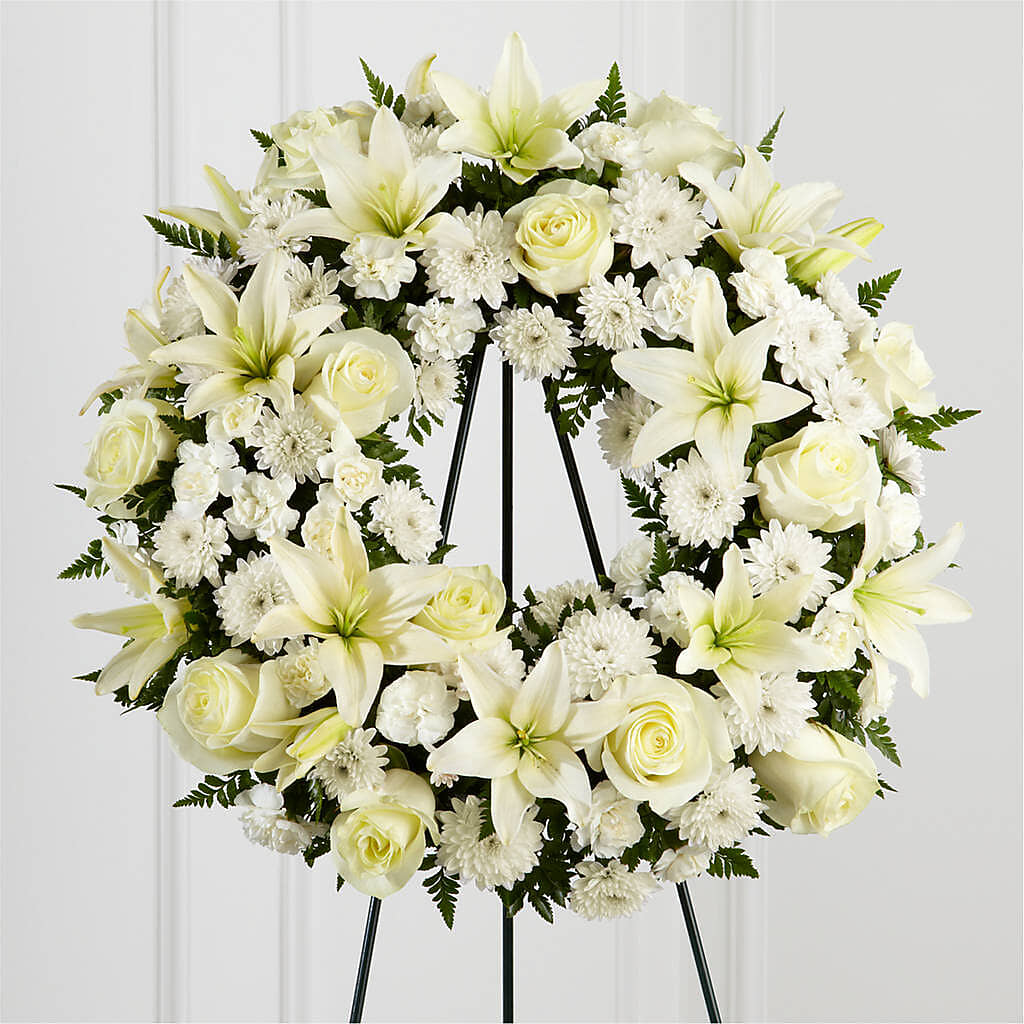 Treasured Tribute Wreath – Marshall Floral Llc, Marshall MO