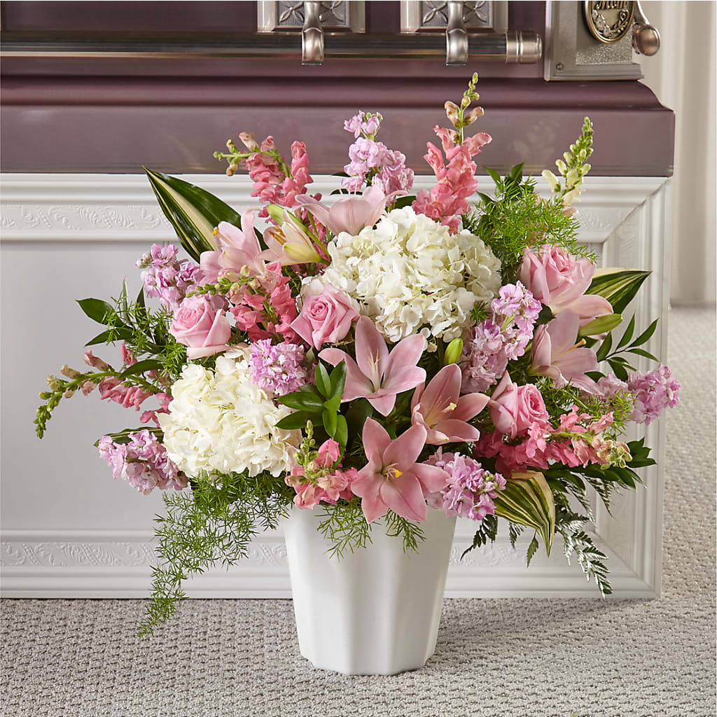 Simply Serene Floor Basket – Marshall Floral Llc, Marshall MO