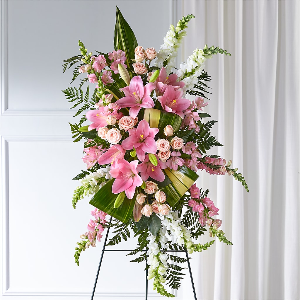 Elegant Embrace Standing Spray – Marshall Floral Llc, Marshall MO