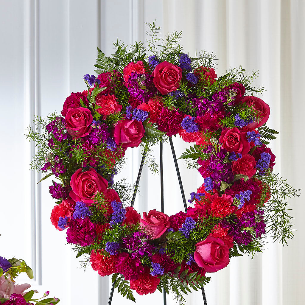 Calming Colors Wreath – Marshall Floral Llc, Marshall MO