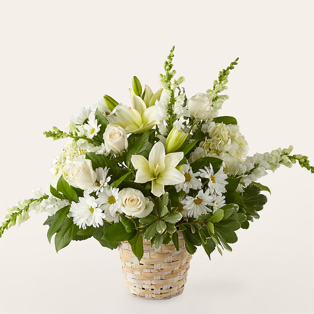 Ivory Elegance Floral Basket – Marshall Floral Llc, Marshall MO
