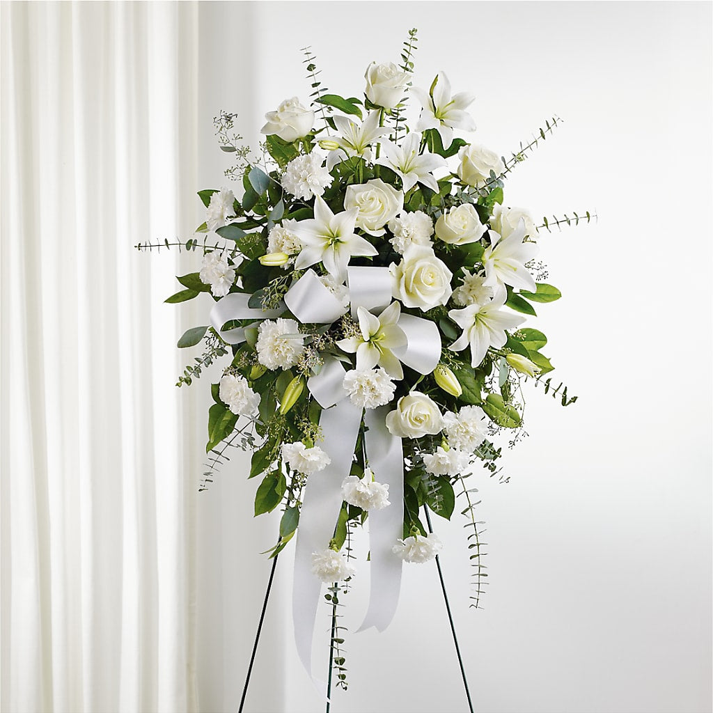 With Care Standing Spray – Marshall Floral Llc, Marshall MO