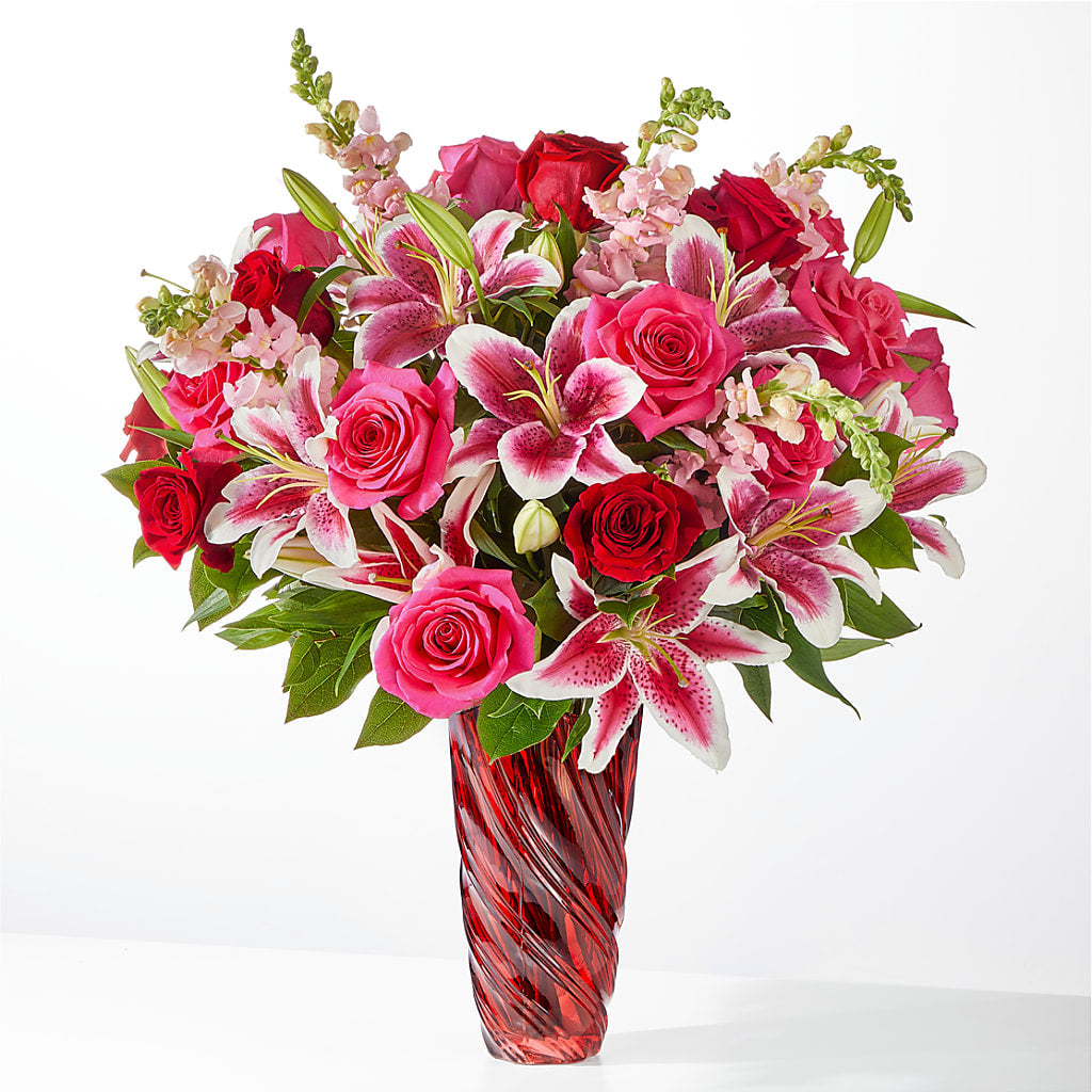 Always You Bouquet with Luxe Swirl Vase – Marshall Floral Llc, Marshall MO