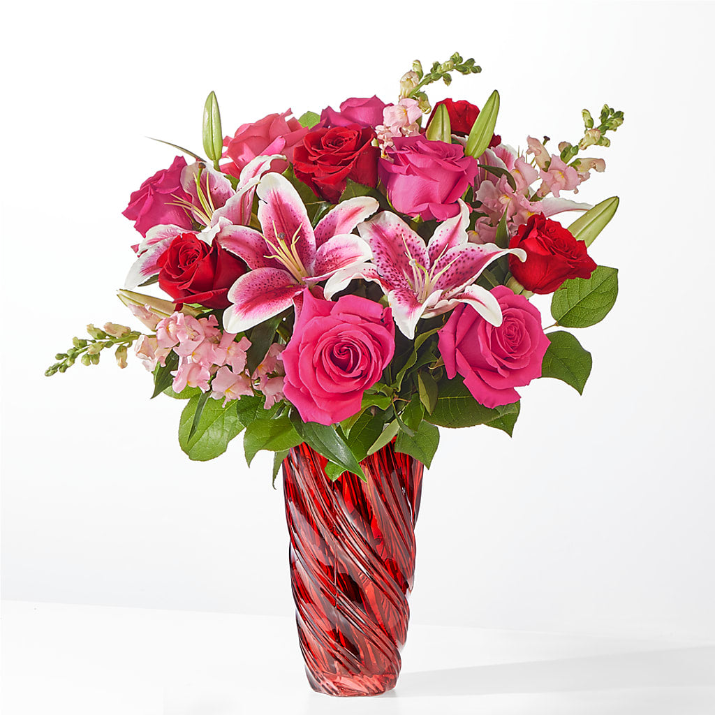 Always You Bouquet with Luxe Swirl Vase – Marshall Floral Llc, Marshall MO