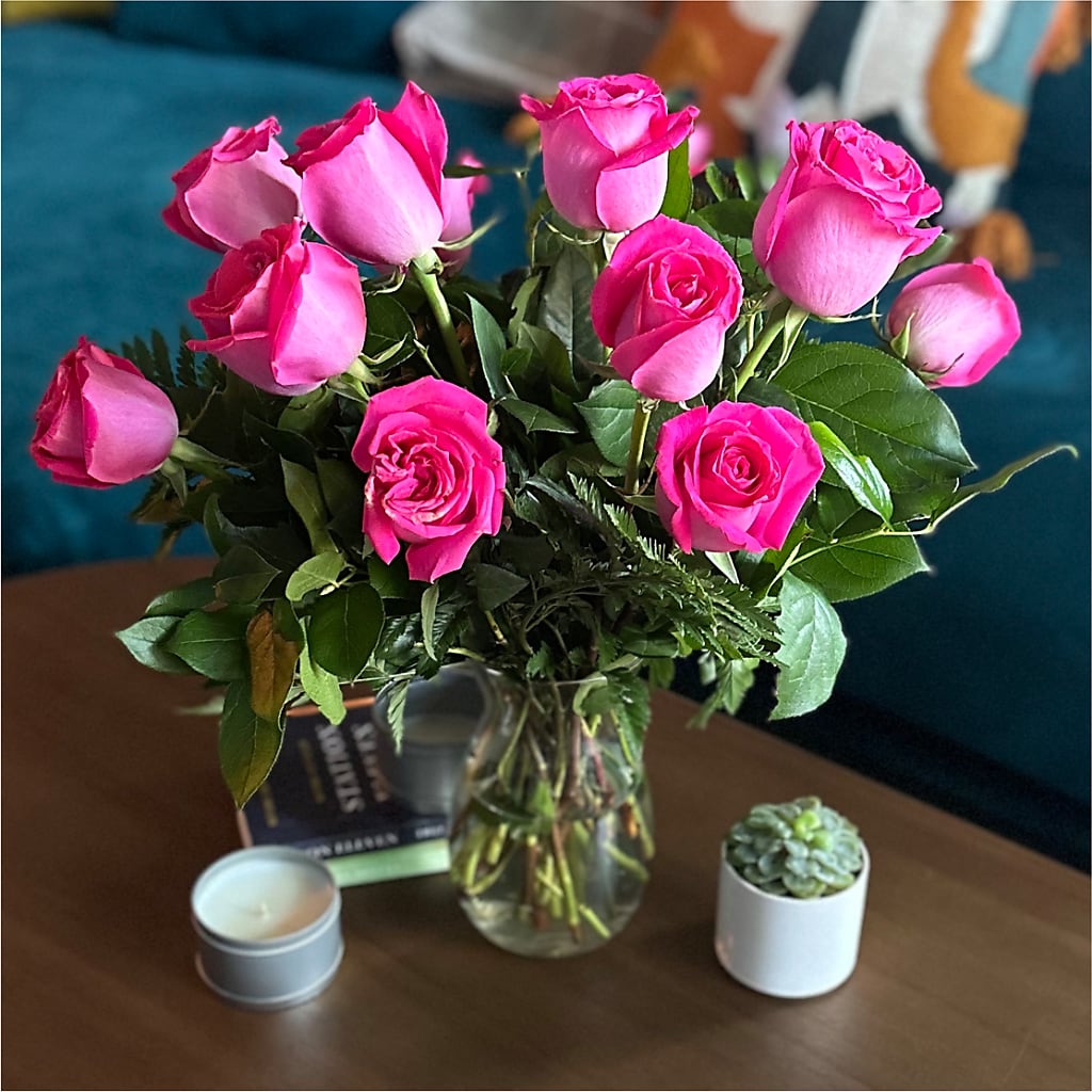 Long Stem Pink Rose Bouquet –  Marshall Floral Llc, Marshall MO