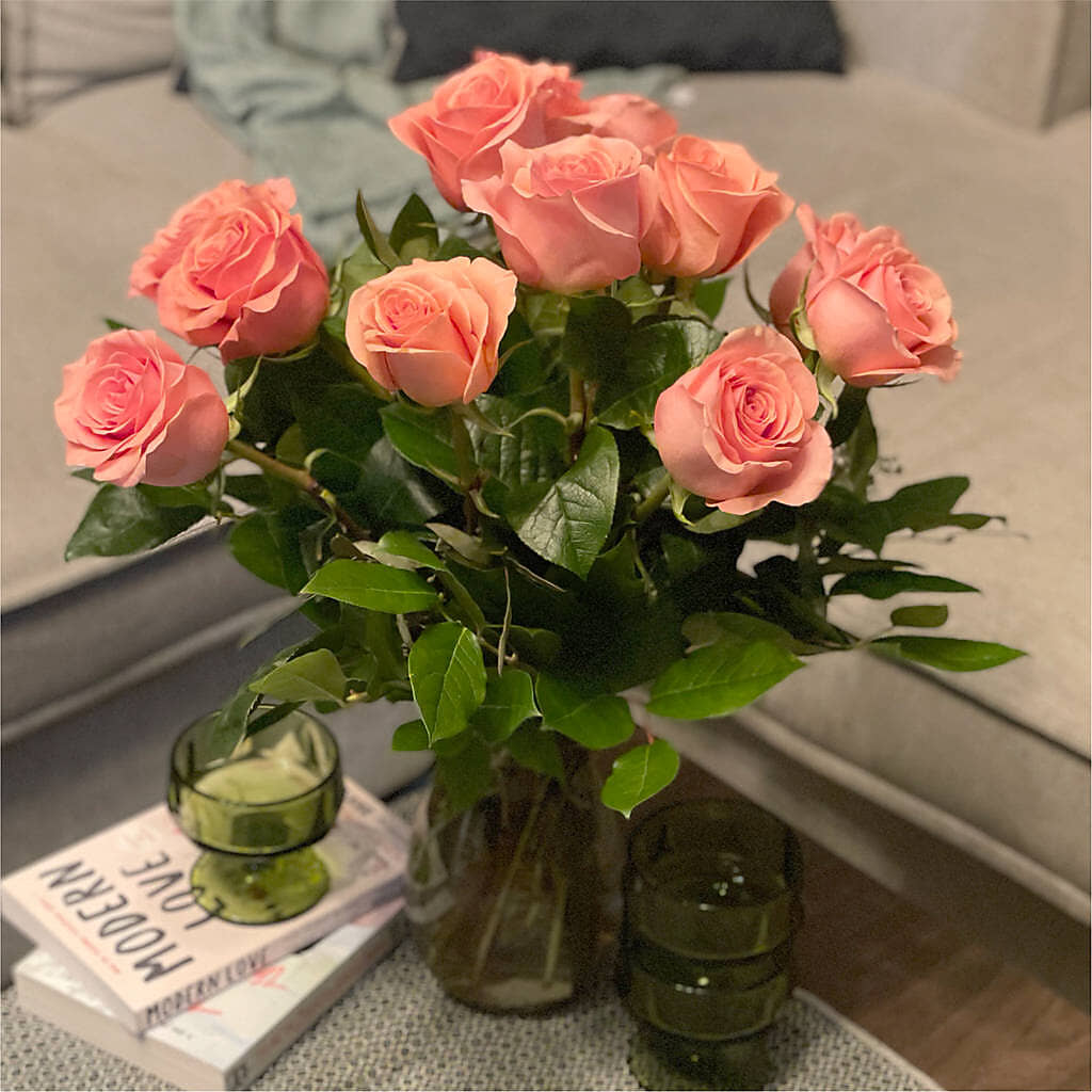 Long Stem Pink Rose Bouquet –  Marshall Floral Llc, Marshall MO
