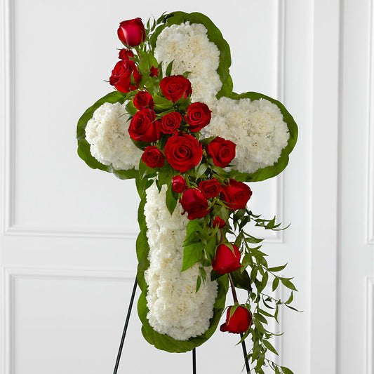 Floral Cross Easel –  Marshall Floral Llc, Marshall MO
