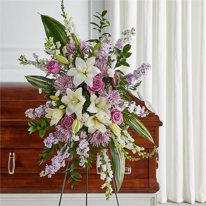Grateful Hearts Standing Spray –  Marshall Floral Llc, Marshall MO