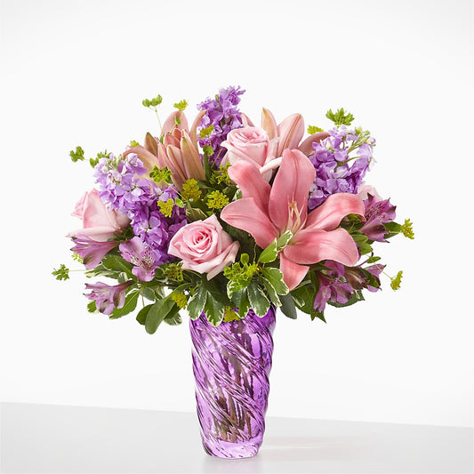 Precious Petals Bouquet with Luxe Swirl Vase –  Marshall Floral Llc, Marshall MO