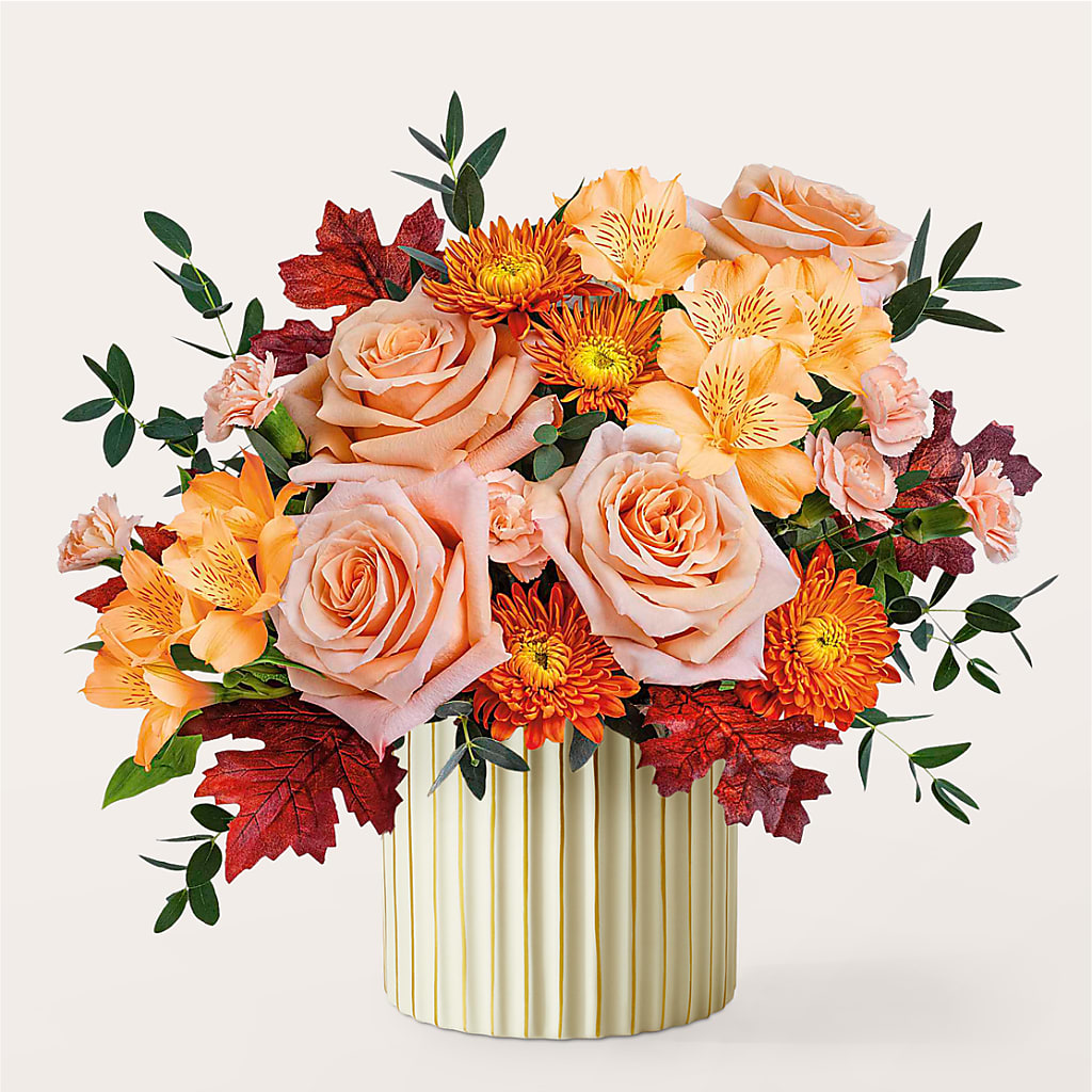 Spiced Latte Bouquet with Ivory Vase –  Marshall Floral Llc, Marshall MO