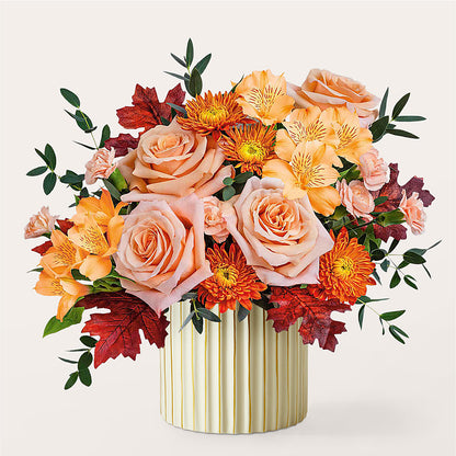 Spiced Latte Bouquet with Ivory Vase –  Marshall Floral Llc, Marshall MO