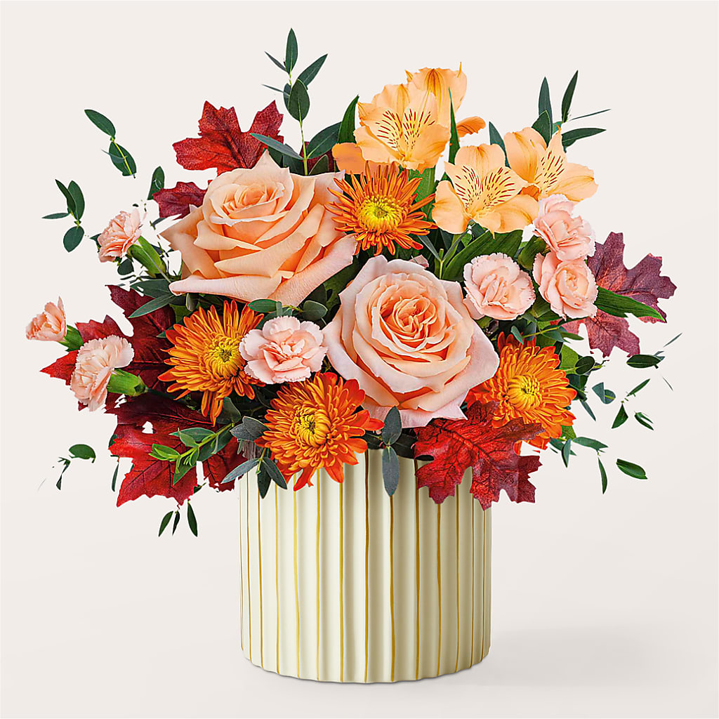Spiced Latte Bouquet with Ivory Vase –  Marshall Floral Llc, Marshall MO