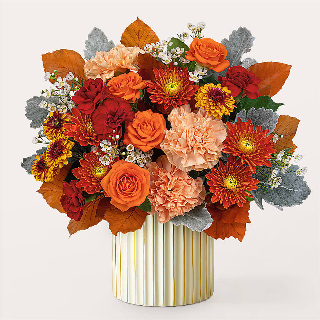 Merlot Bouquet with Ivory Vase –  Marshall Floral Llc, Marshall MO